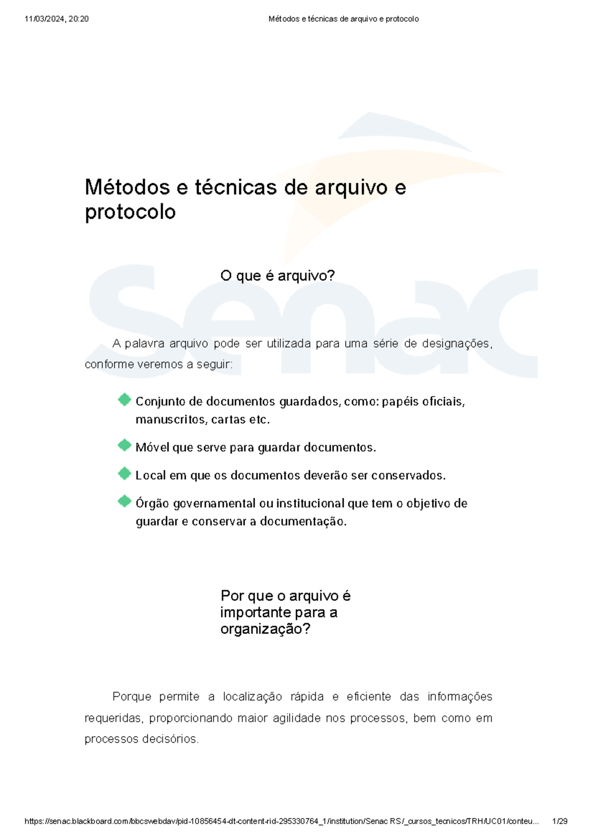 Métodos e Técnicas de Arquivo e Protocolo - Curso TRH Curso Técnico ...