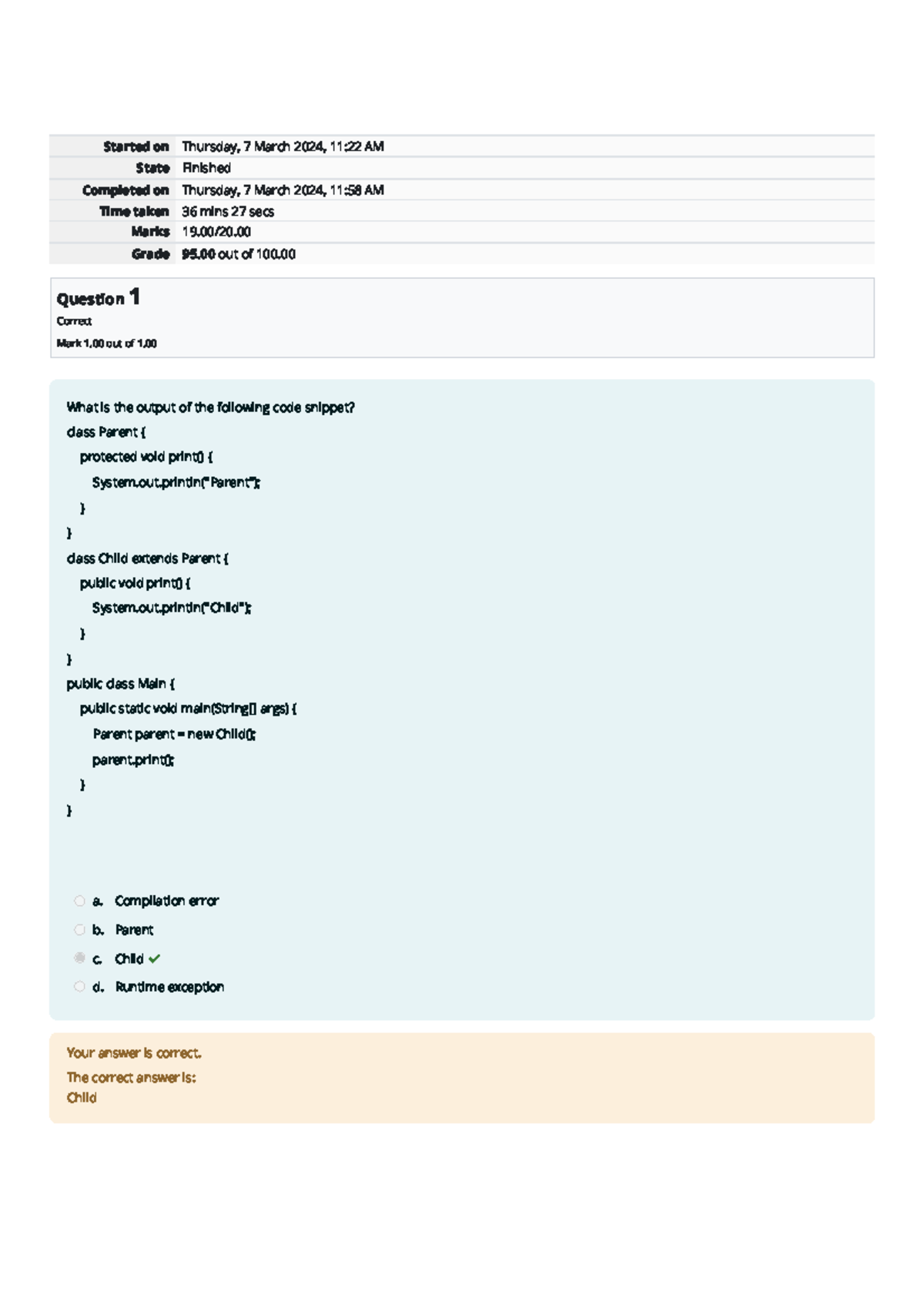 CS 1102 Graded Quiz Unit 6 - Started on Thursday, 7 March 2024, 11:22 ...