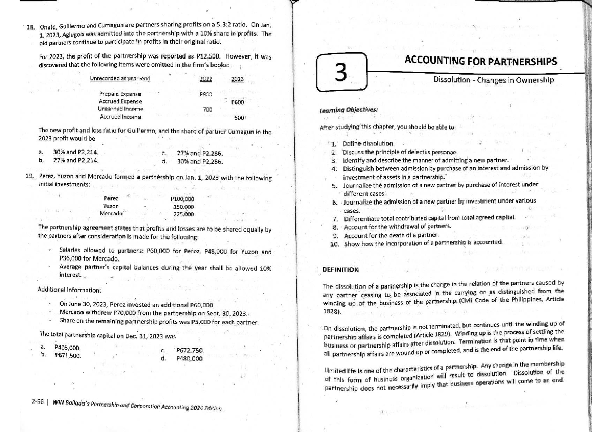 WIN Partnership and Corporation Accounting: Changes in Ownership and ...