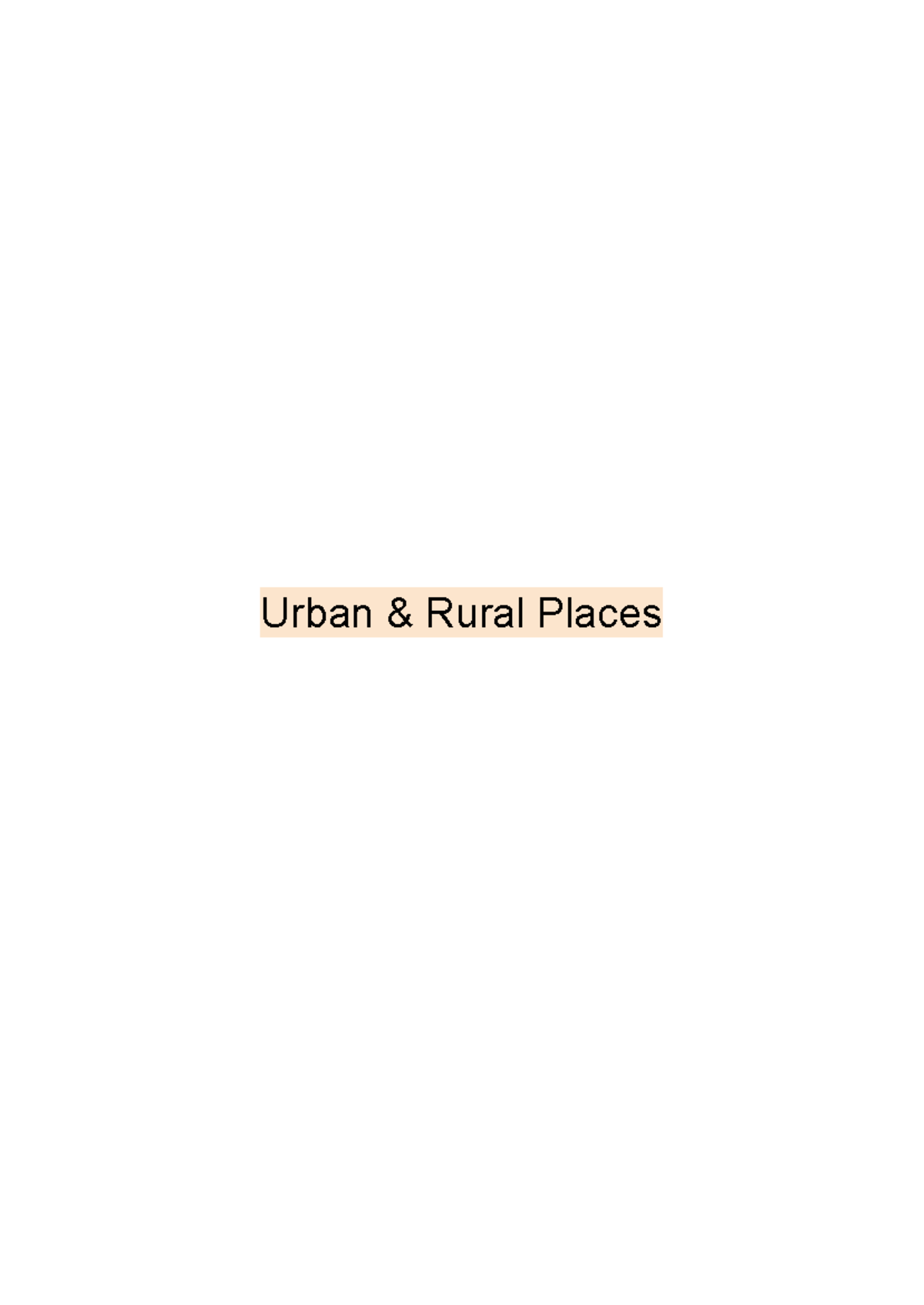 GEO HSC Notes: Urban and Rural Settlement Dynamics and Challenges - Studocu