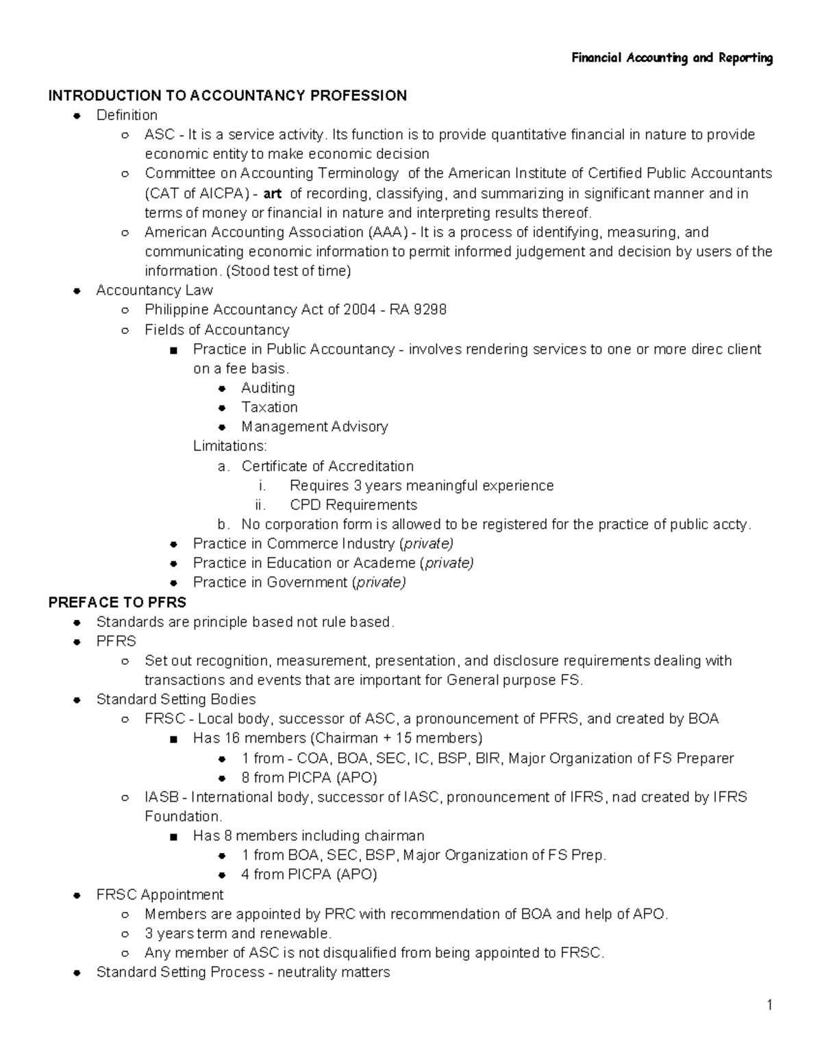 FAR - Financial Accounting and Reporting Overview and Key Concepts ...