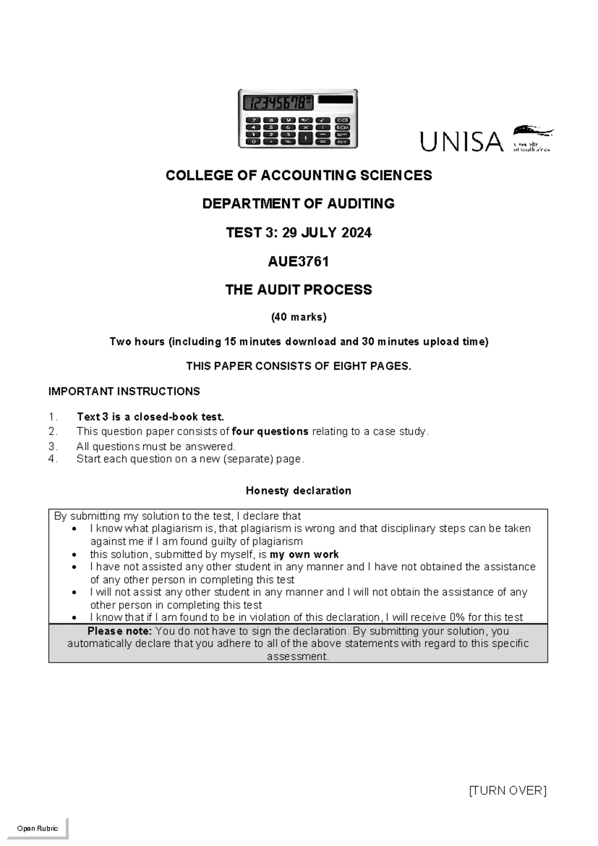 MAC3761 Test 1 April 2022 Management Accounting Question Paper - Studocu