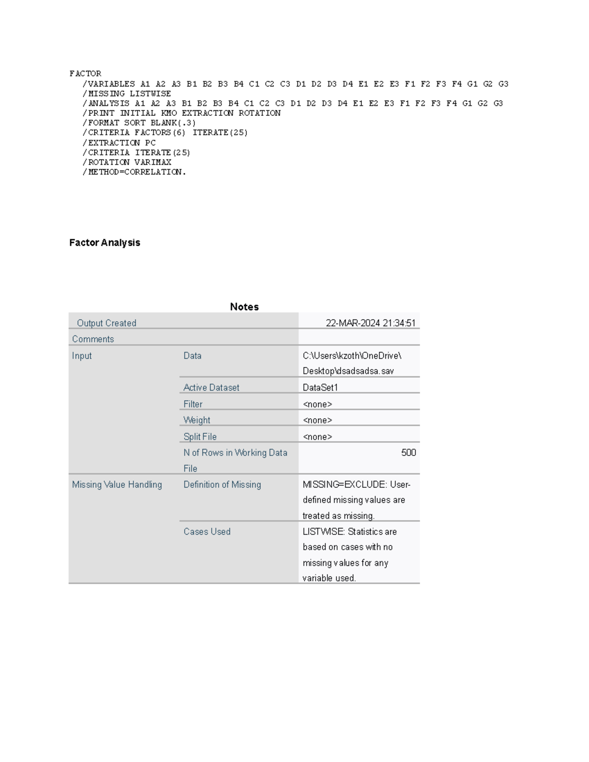 Sfadadsadưqưqdwqdwq - FACTOR /VARIABLES A1 A2 A3 B1 B2 B3 B4 C1 C2 C3 ...