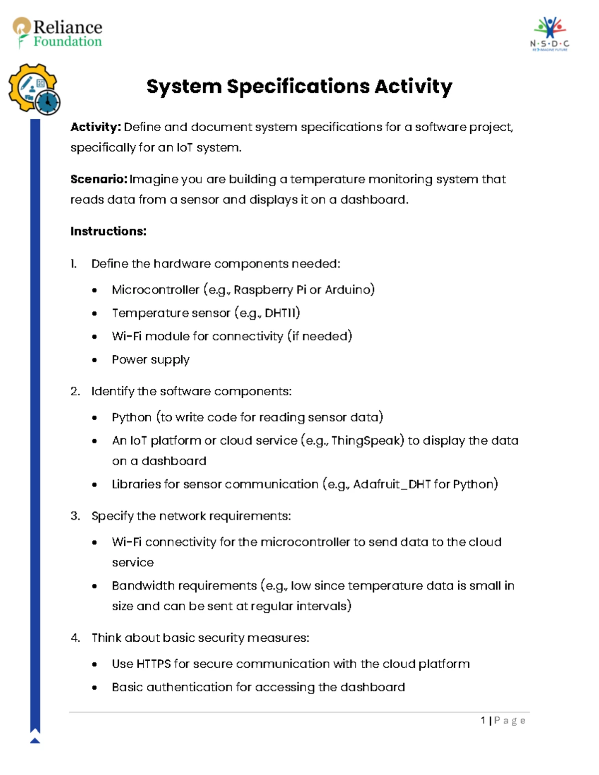 Systems Engineering Activity - Systems Engineering Activity Activity ...