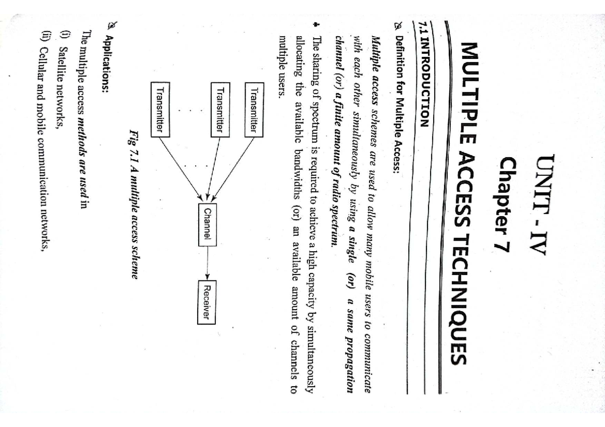 Wireless Communication UNIT IV: Chapter 7 - Multiple Access Techniques ...