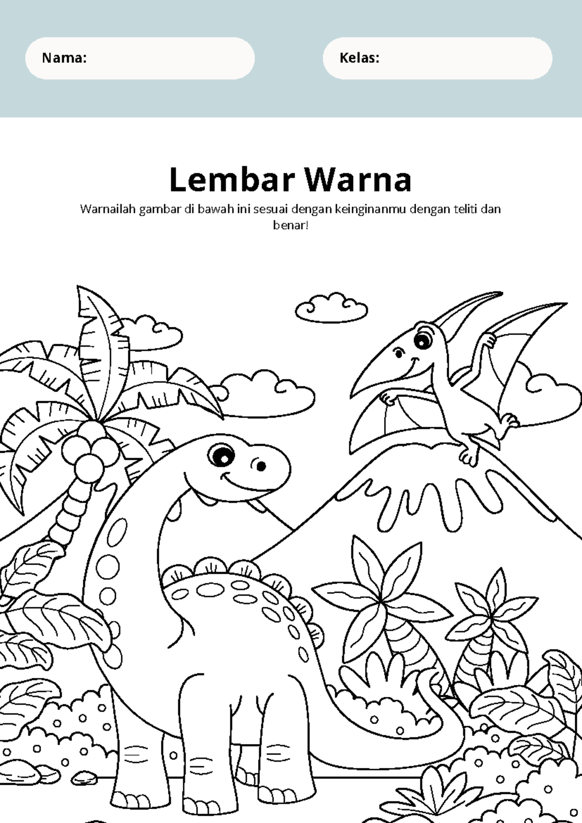 Lembar Mewarnai Lembar Kerja Pendidikan Anak Illustratif Moderen ...