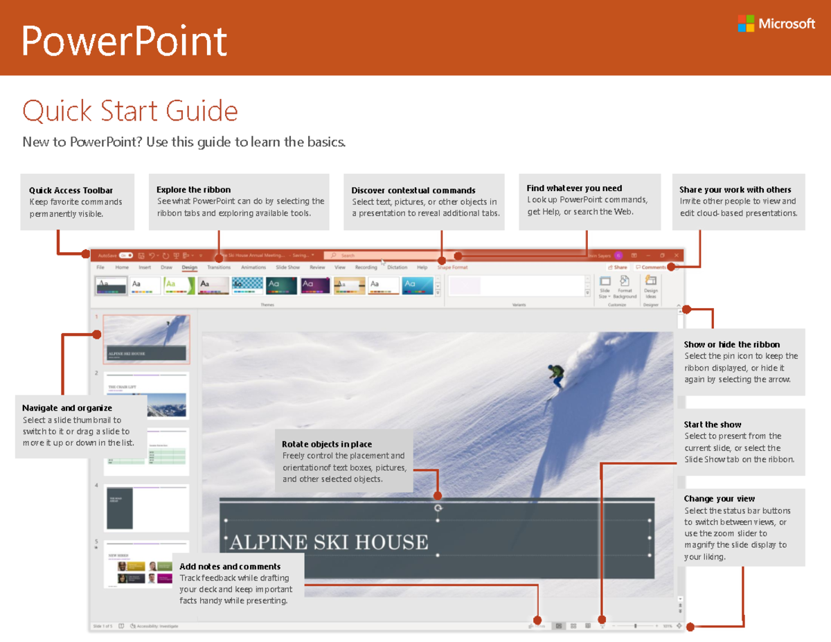 Power Point 2019 Quick Start Guide - Quick Start Guide New to ...