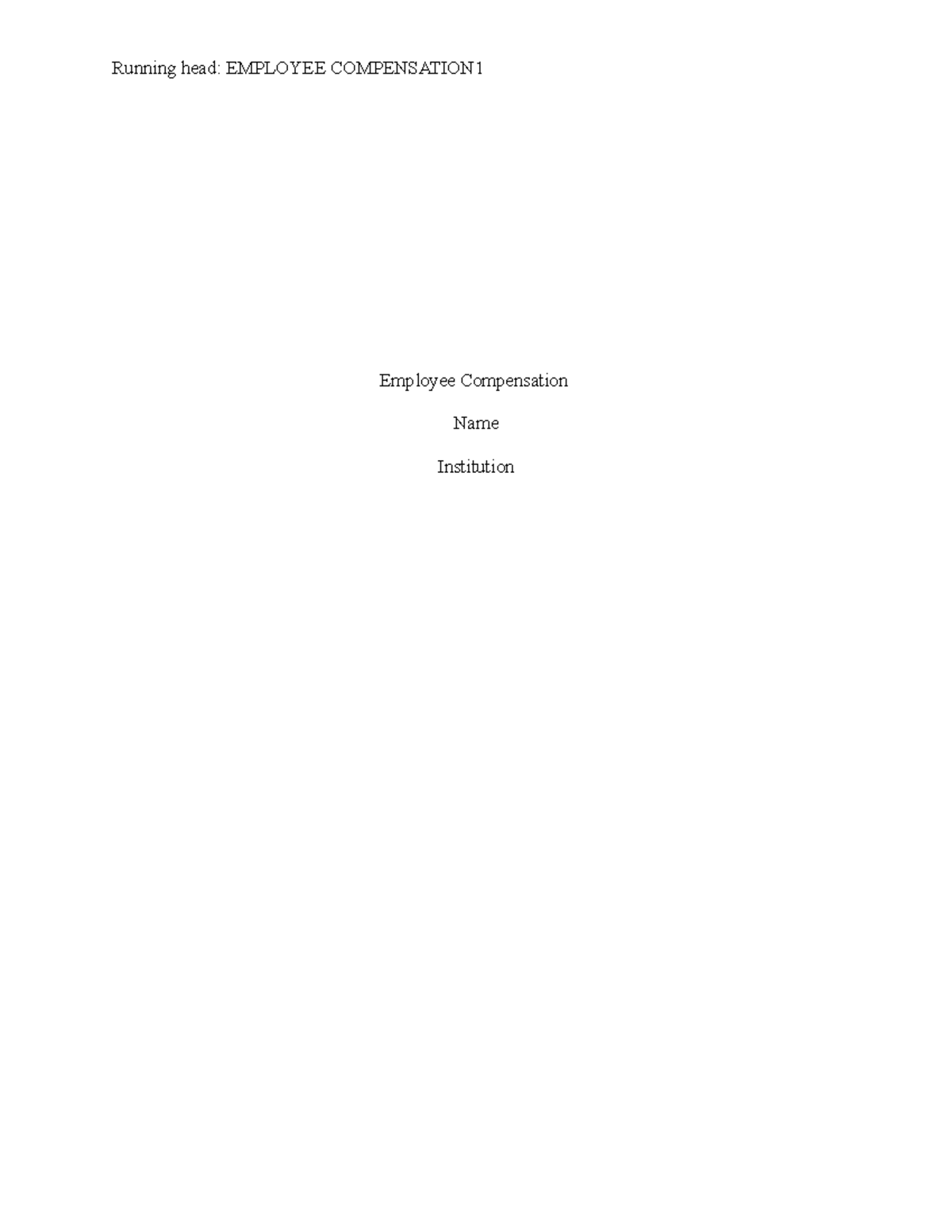 Employee Compensation Strategies and Legal Framework Analysis - Studocu