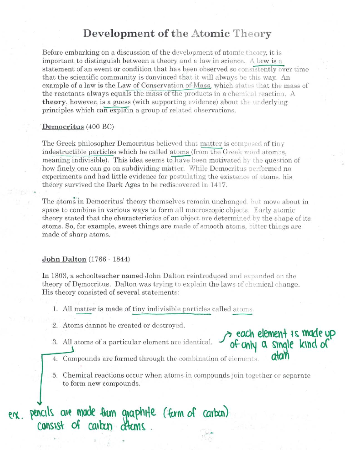 Atomic Theory and Notation Notes (CHEM 101) - Studocu