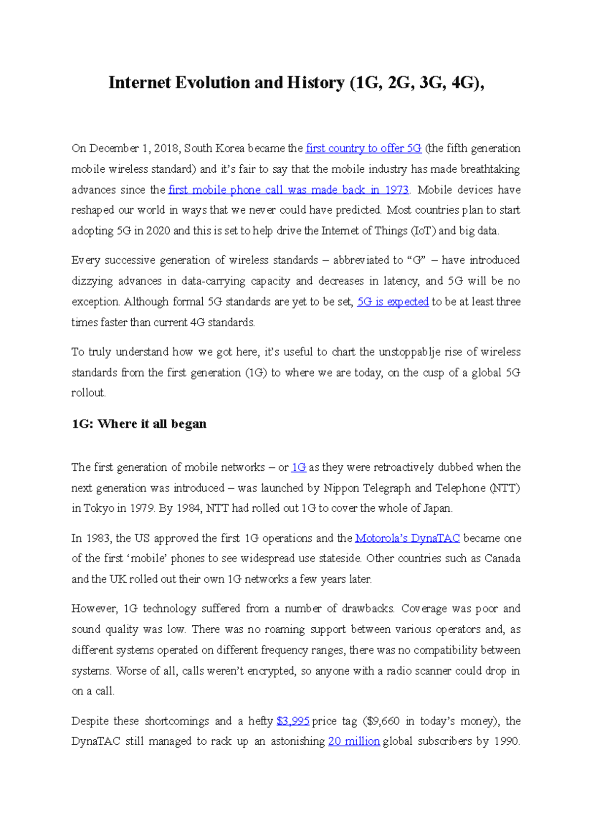 Evolution and History Mobile devices have reshaped our world