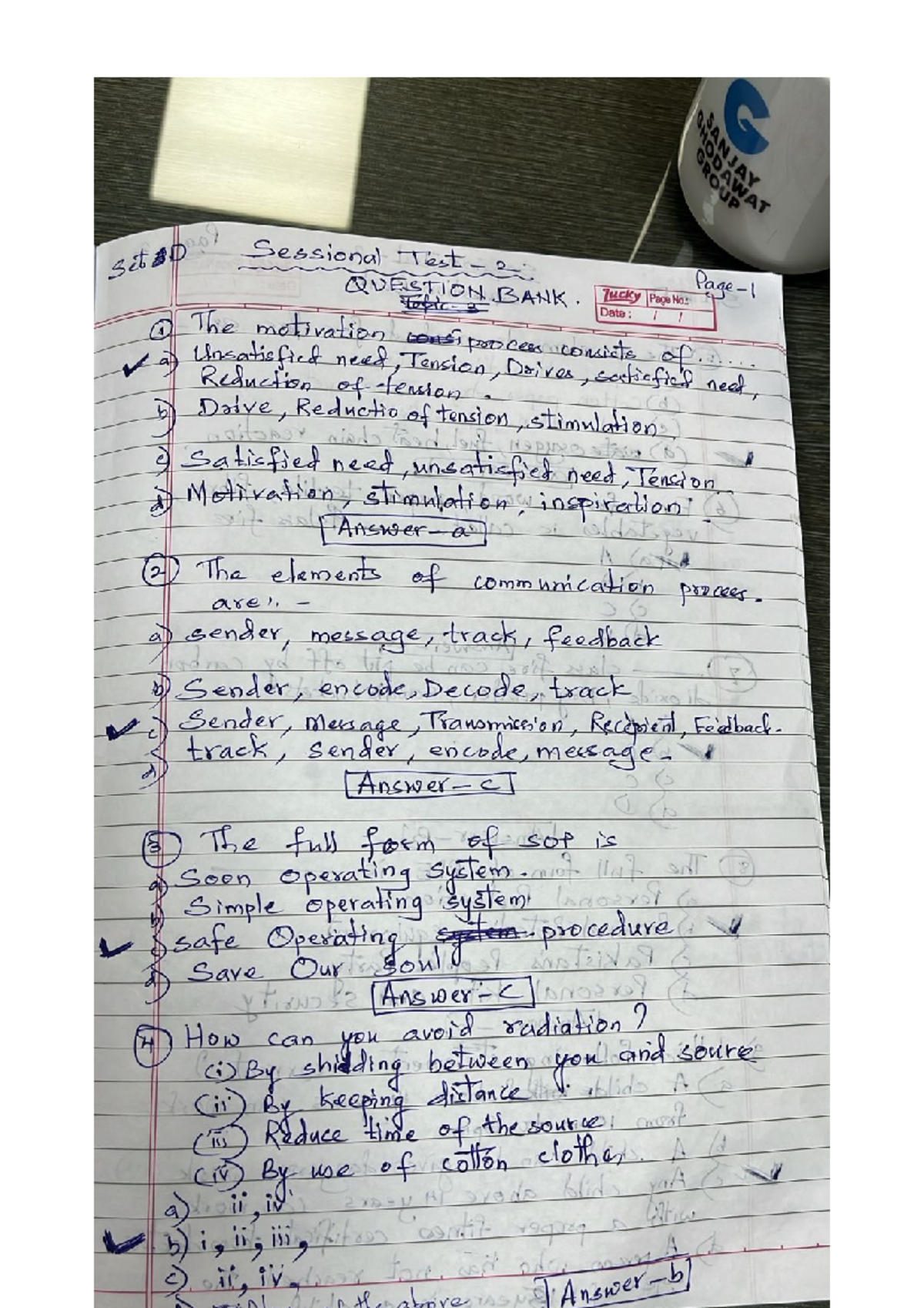 Man questionbank - It is about management mcq - Sessional Test 2 Page I ...