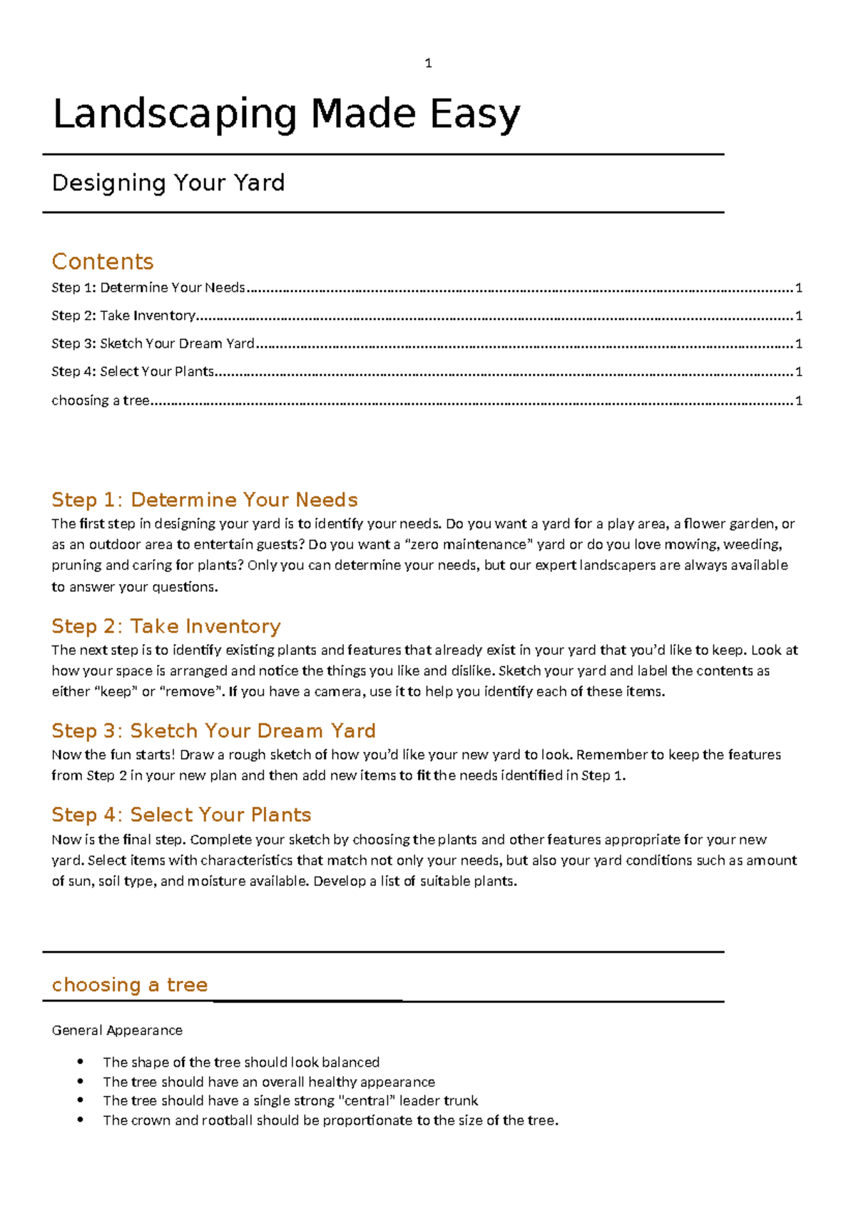 Project 5 - Easy Landscaping Guide for Your Yard Design - Studocu
