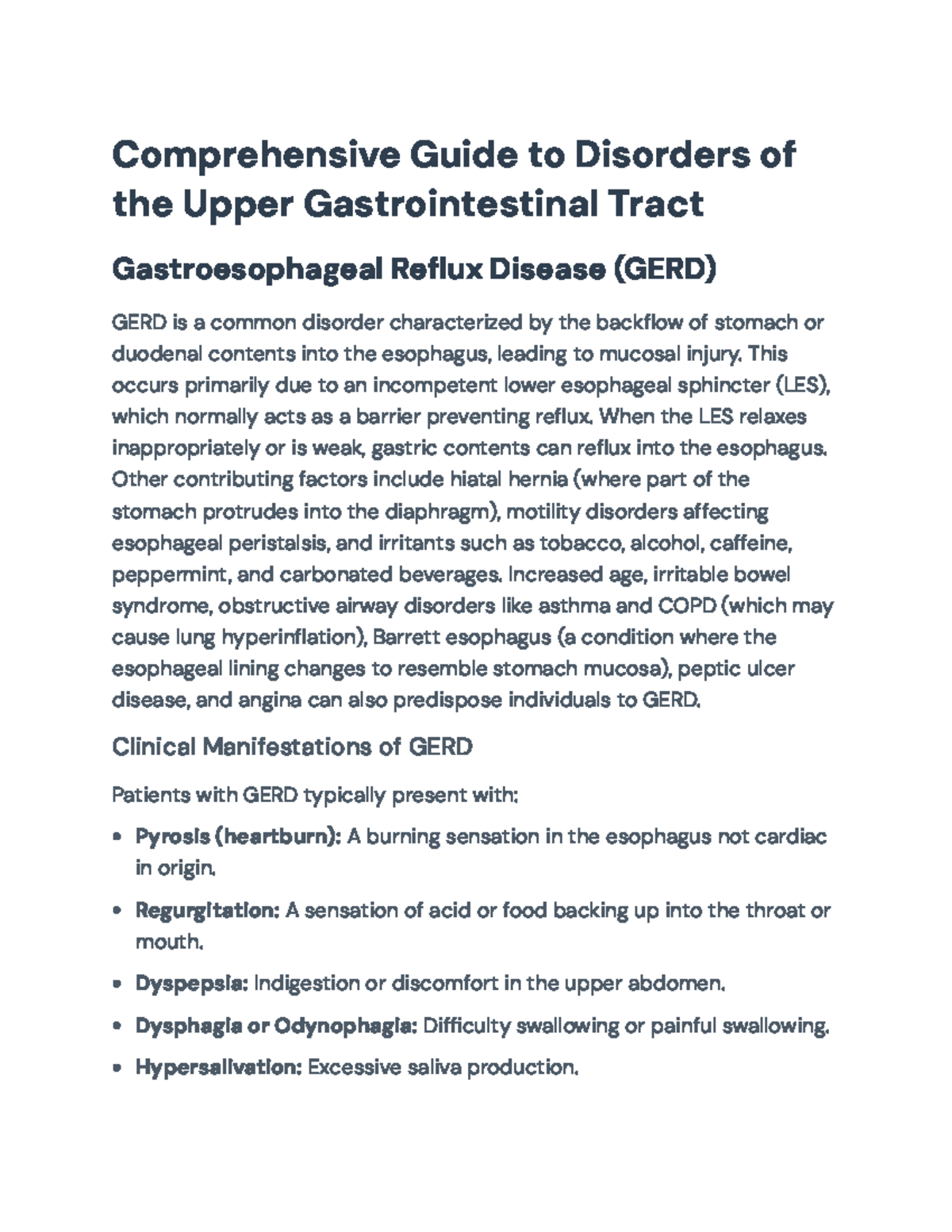 Comprehensive Overview of Upper GI Disorders, Diagnosis & Management ...