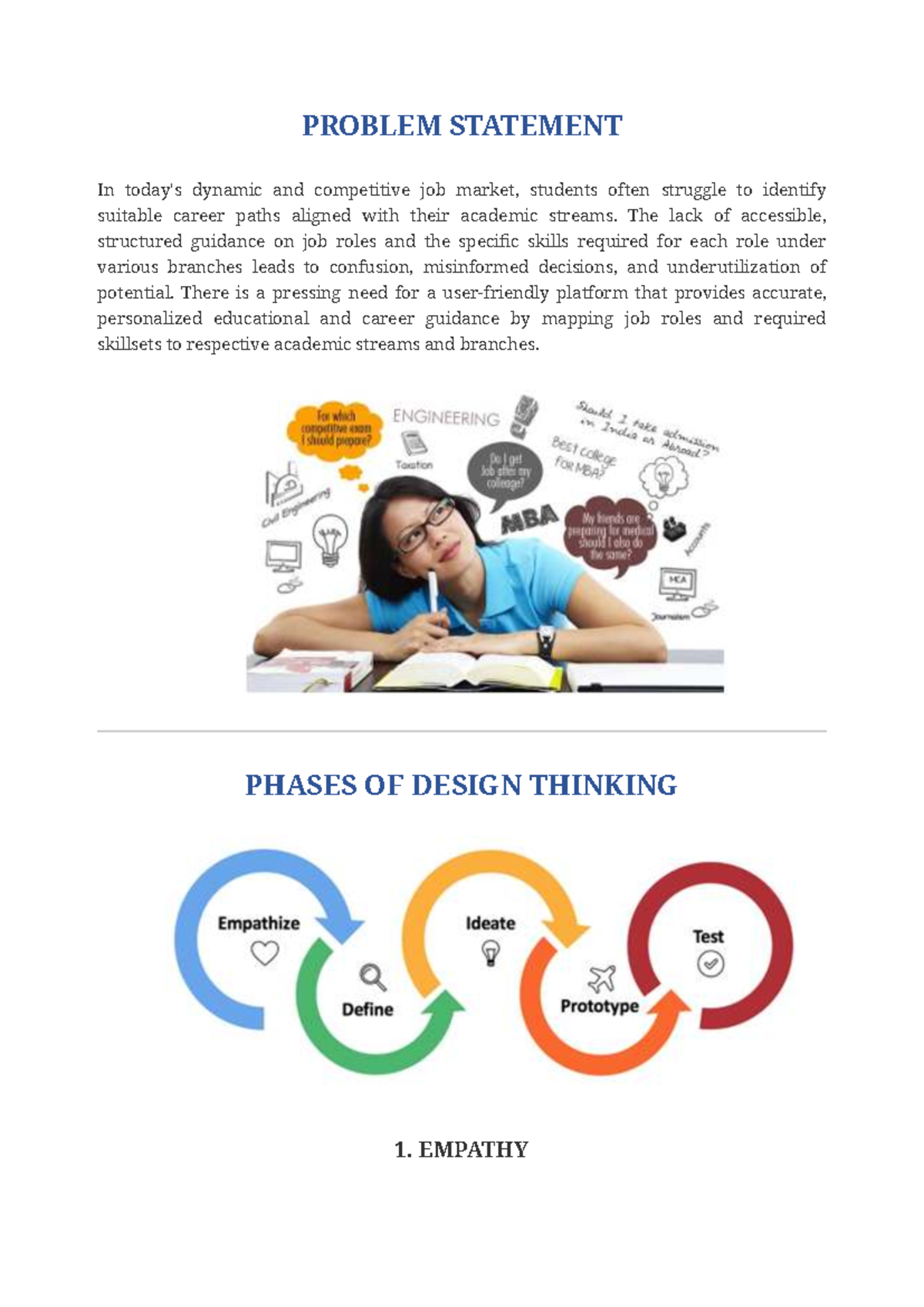 Design Thinking Report: Career Guidance & Job Mapping Analysis - Studocu