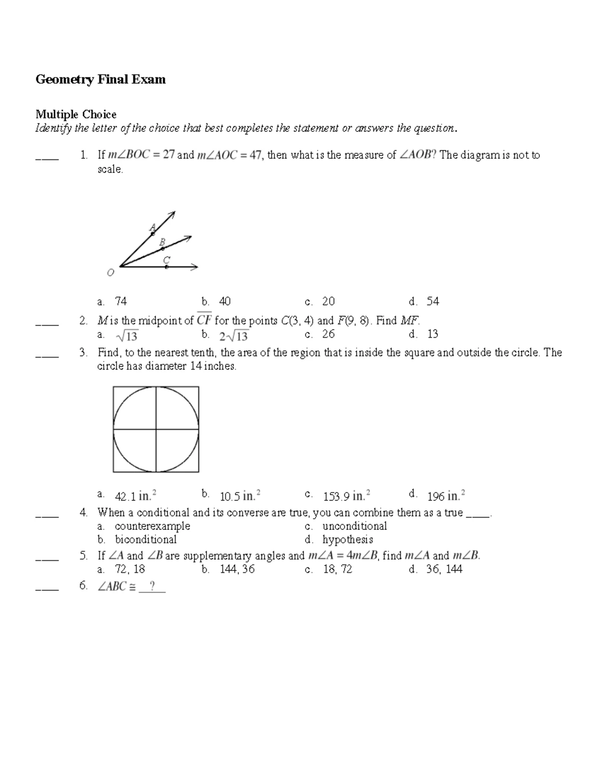 Geometry 24.25 Unit 3 Exam Review: Similarity & Transformations - Studocu