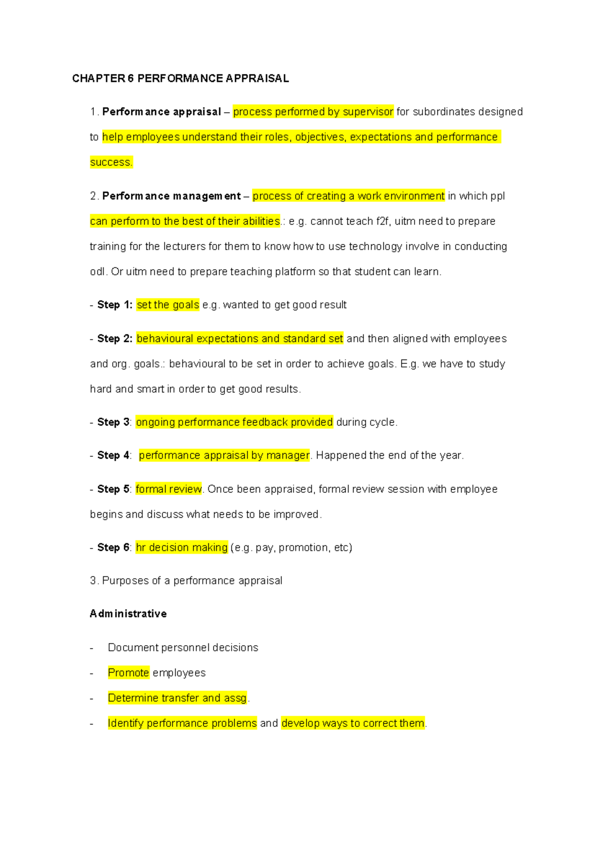HRM533 Chapter 6: Insights on Performance Appraisal Concepts - Studocu