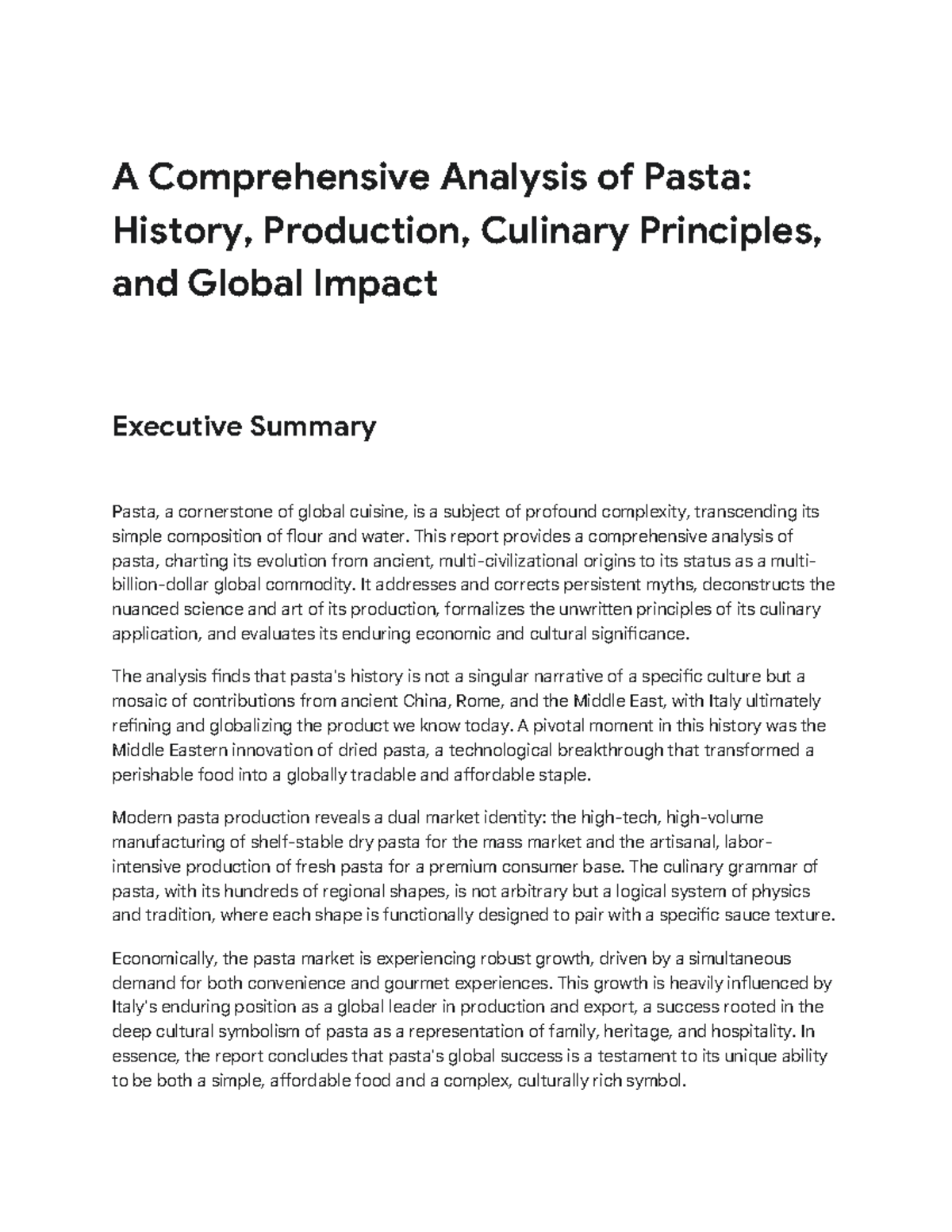 Pasta Research Topic Outline: A Comprehensive Study on Global Impact ...