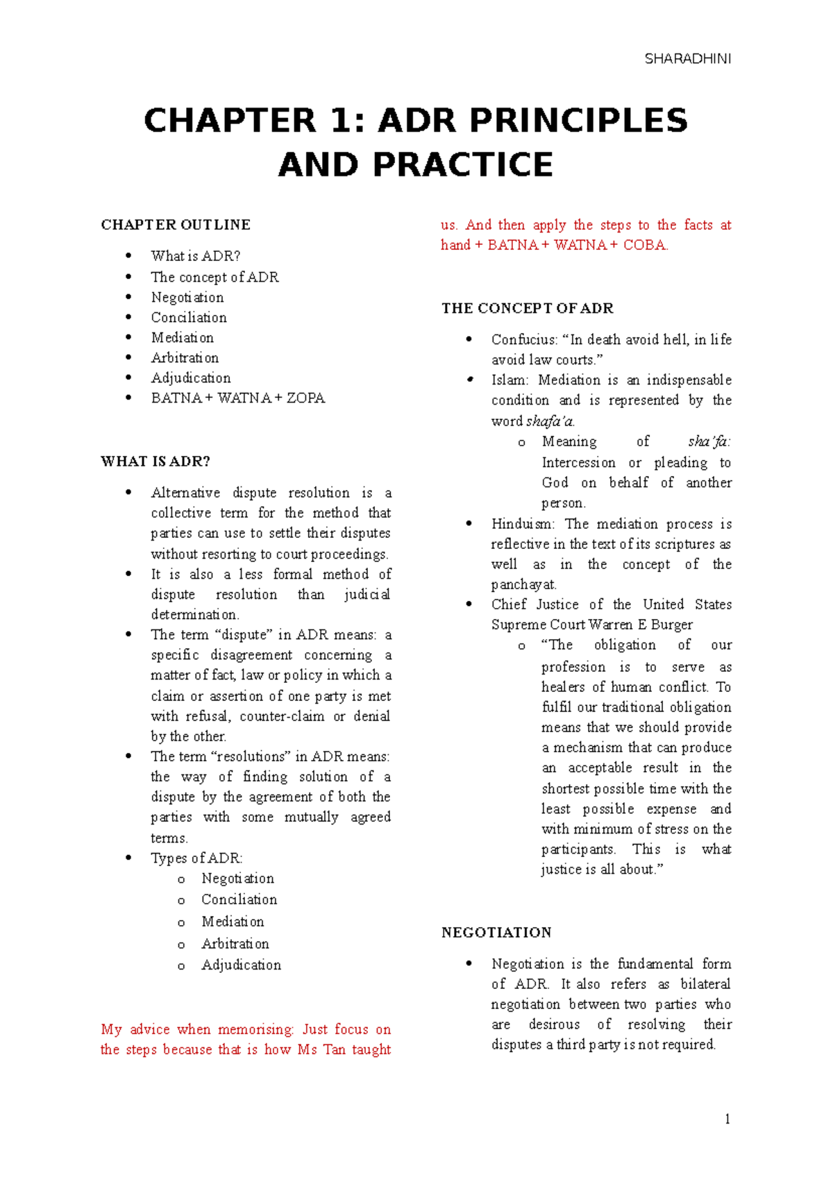 Chapter 1: ADR Principles and Practice - Midterm Notes - Studocu
