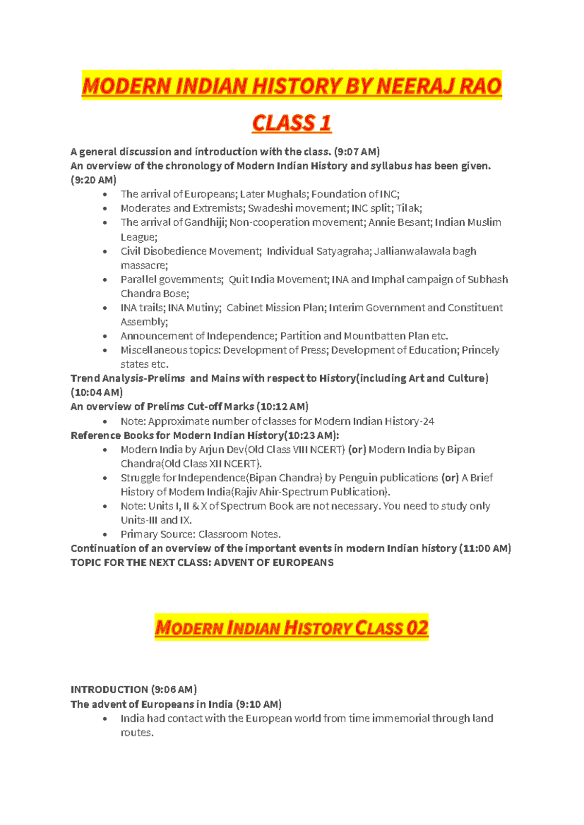 Modern Indian History Overview: Key Events and Syllabus (POL 101) - Studocu