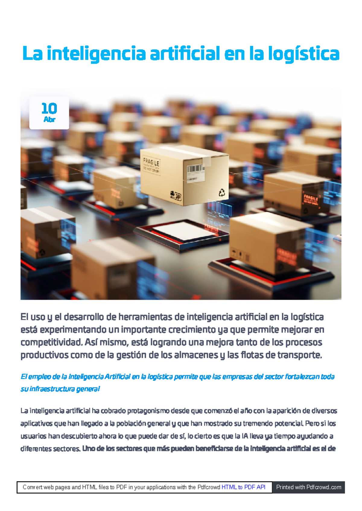 LO - Impacto de la IA en la Logística y el Transporte: Mejora y ...