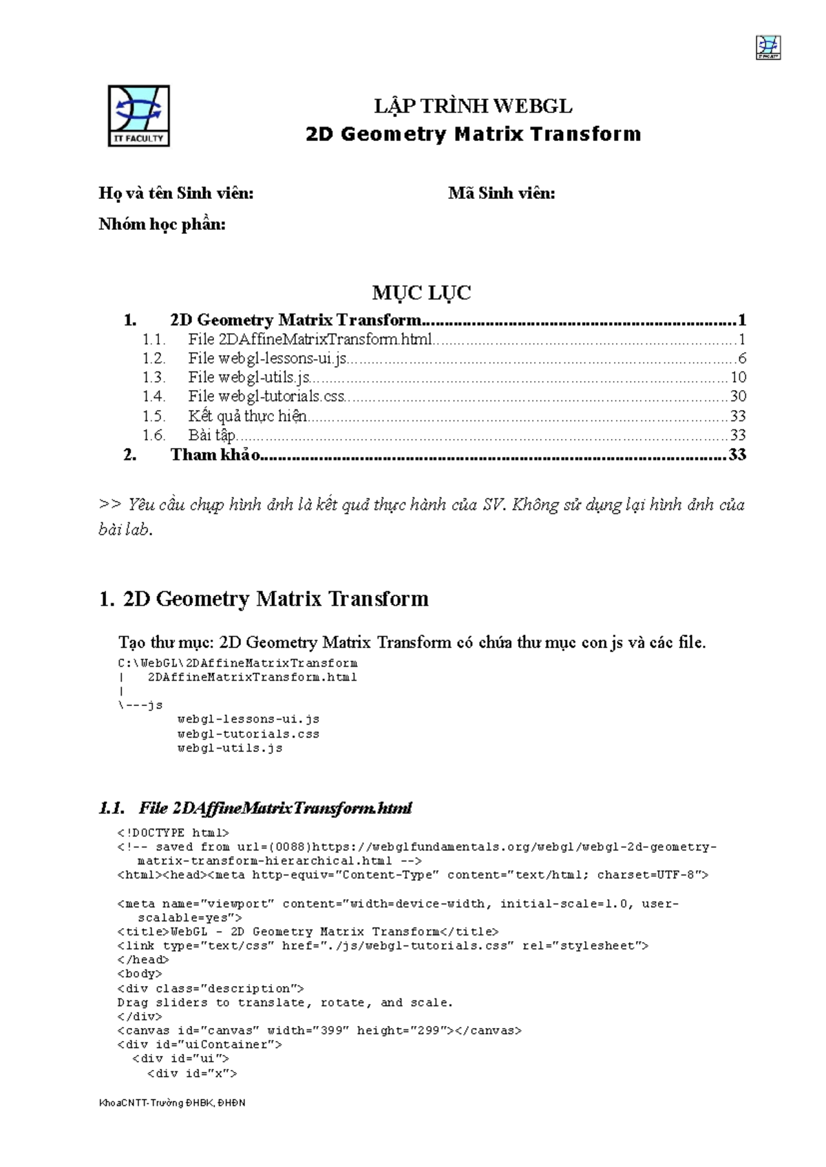 Lab (WebGL) – 2D Geometry Matrix Transform with Three.js Implementation ...