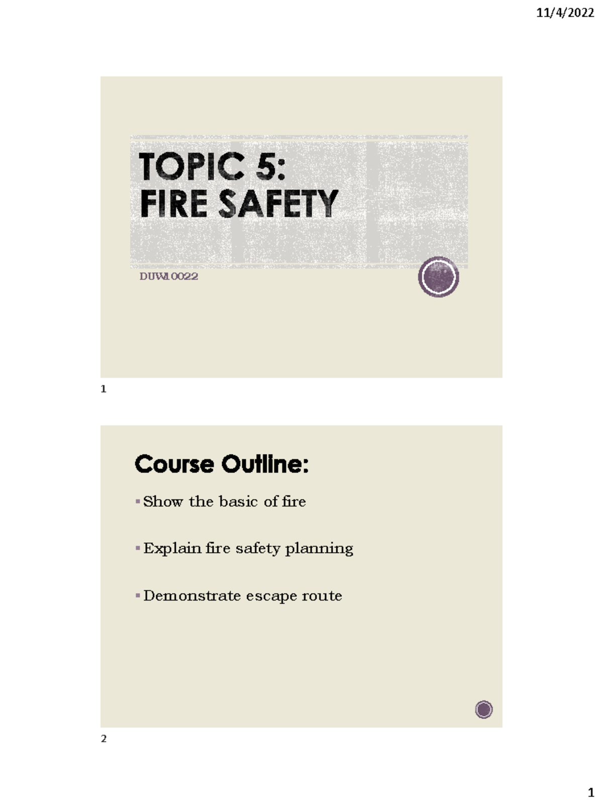 FIRE Safety Planning: A Comprehensive Case Study (Topic 5) - Studocu