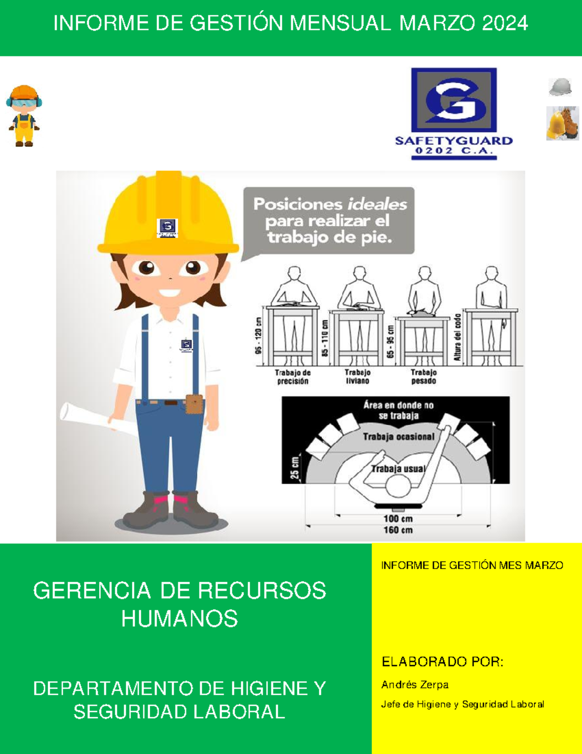 Informe Mensual de Gestión - Higiene y Seguridad Mar 2024 - Studocu