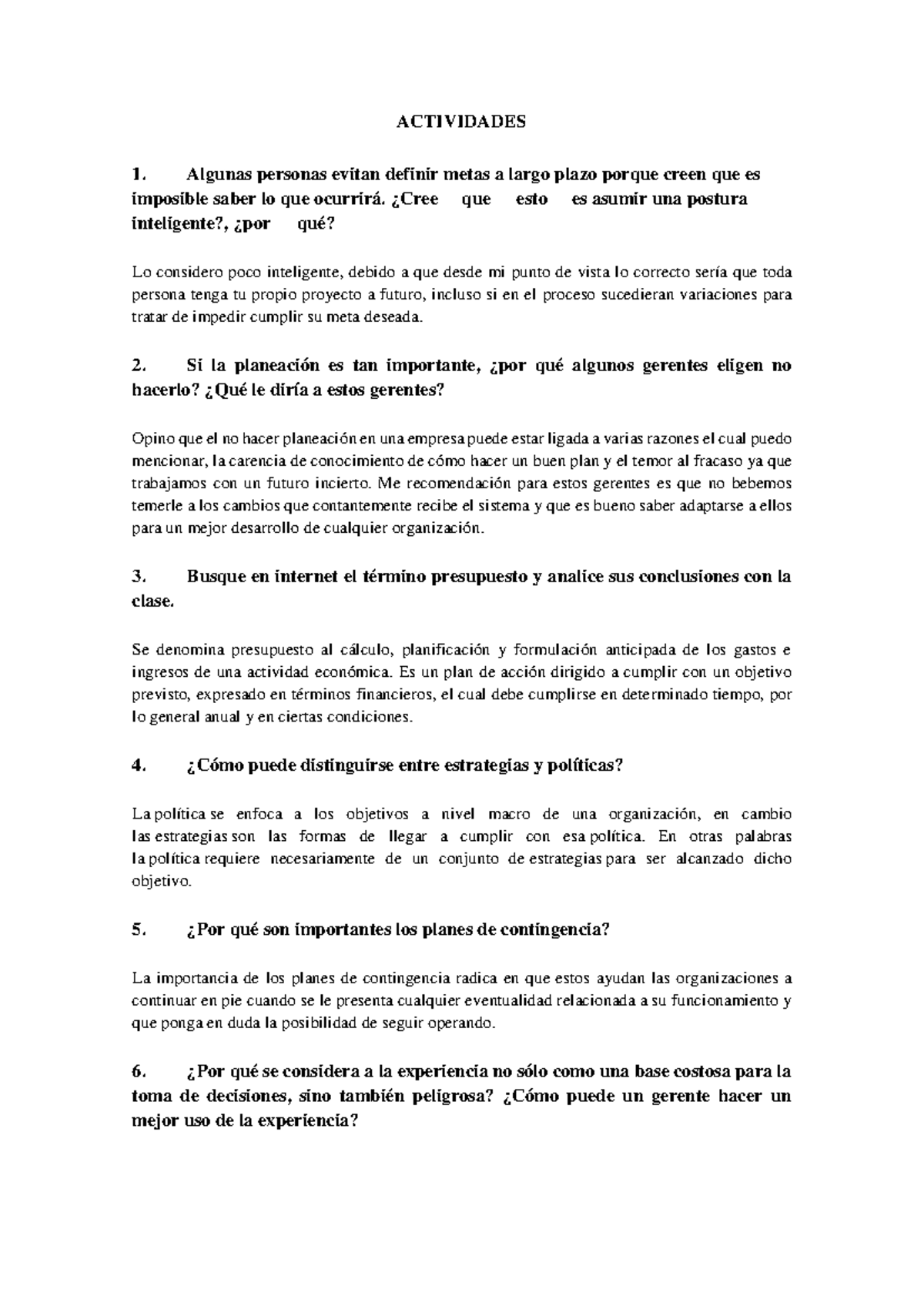 Unidad 1 Actividad 1 - Planeación Estratégica y Su Importancia - Studocu