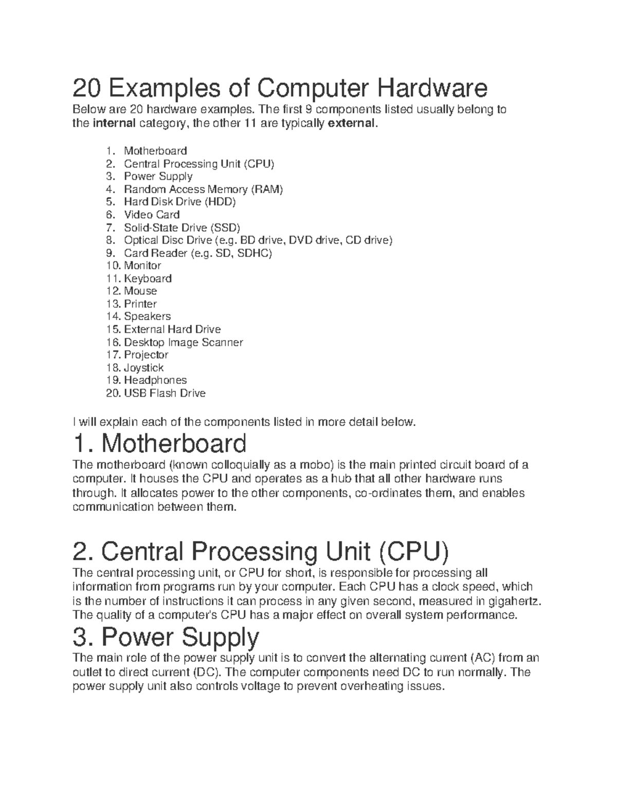 20 Examples of Computer Hardware - 20 Examples of Computer Hardware ...
