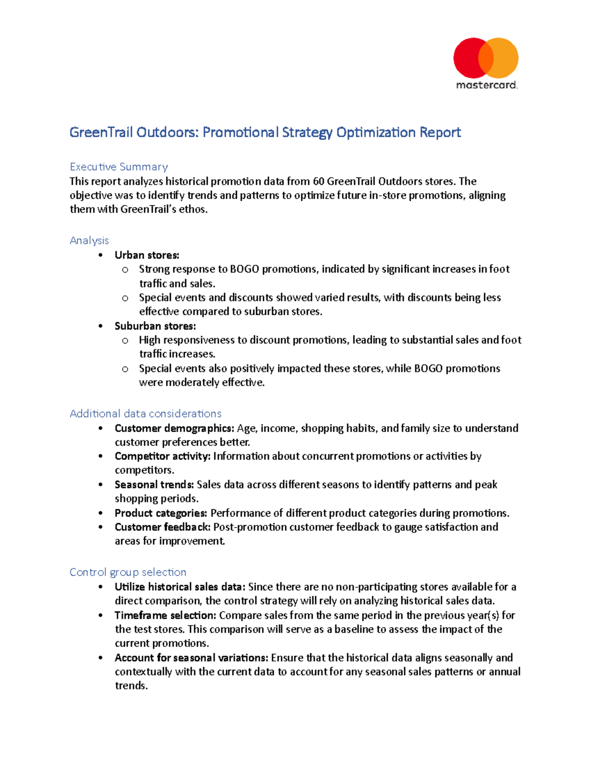 Promotional Strategy Example Answer - GreenTrail Outdoors: Promotional ...