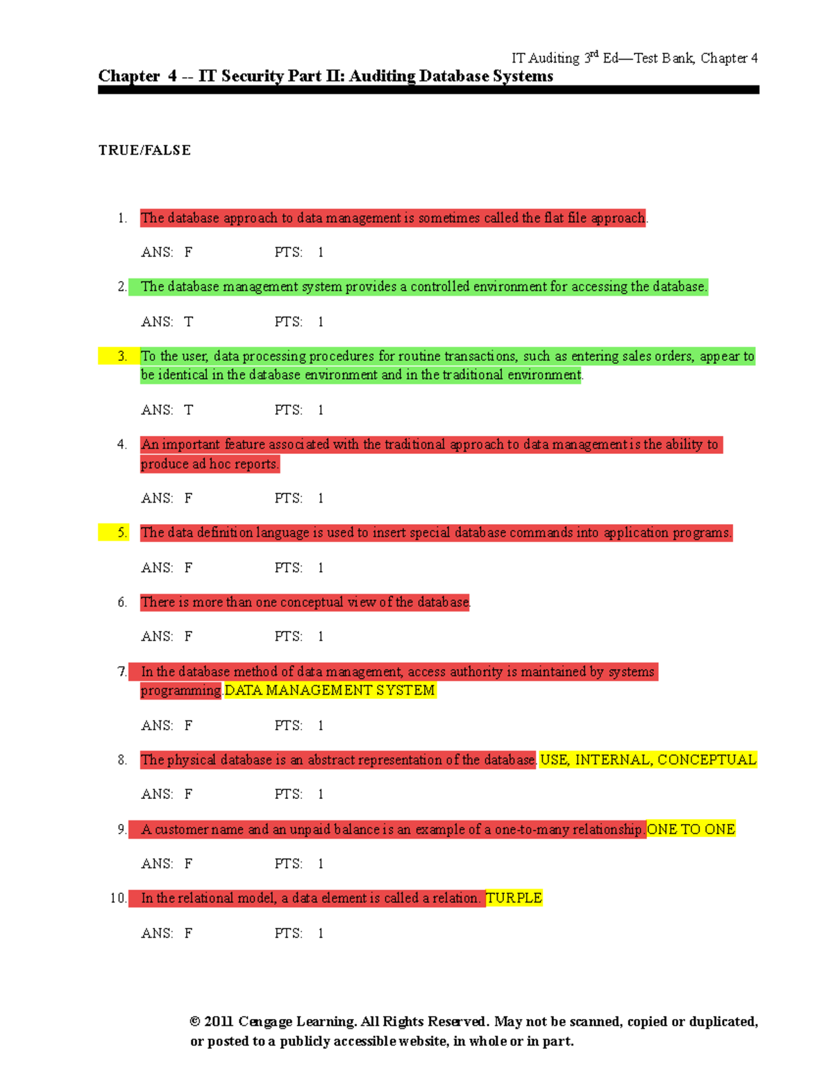 IT Auditing 3rd Bank, Chapter 4: Database Systems Security Insights ...