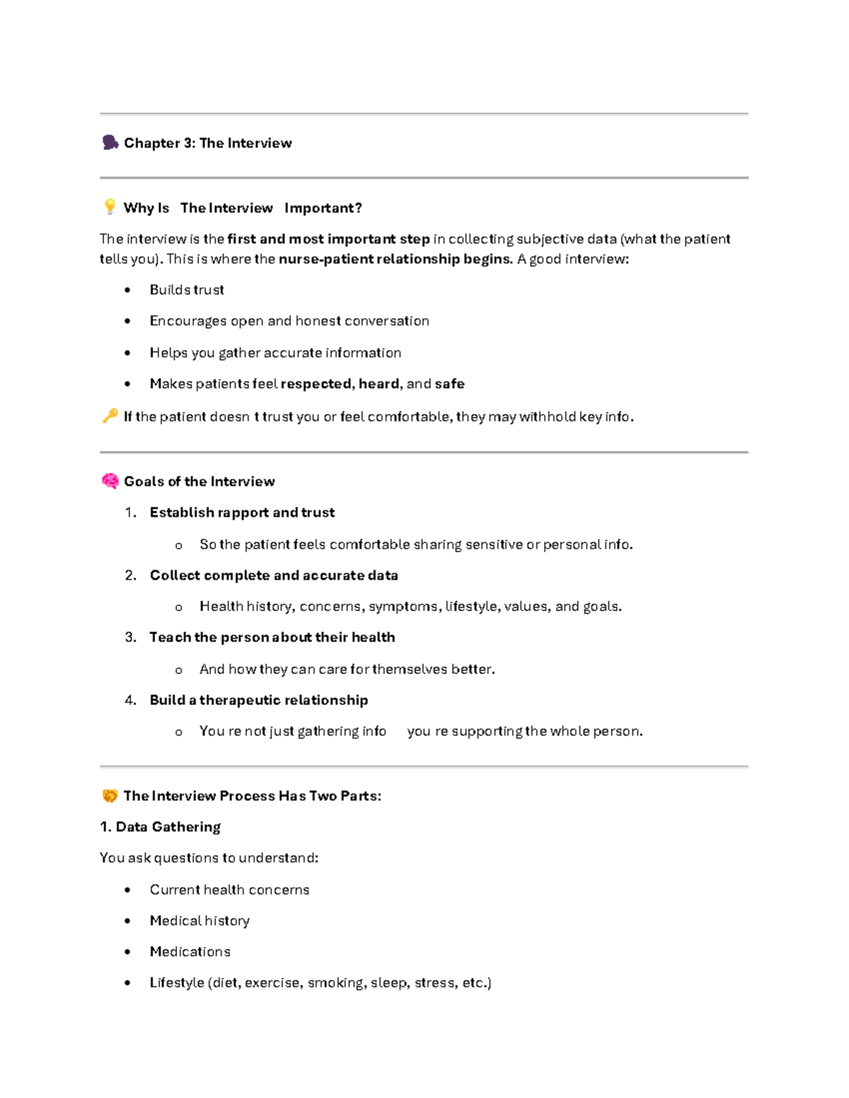 HASS 101: Chapter 3 - The Importance of the Interview Process - Studocu