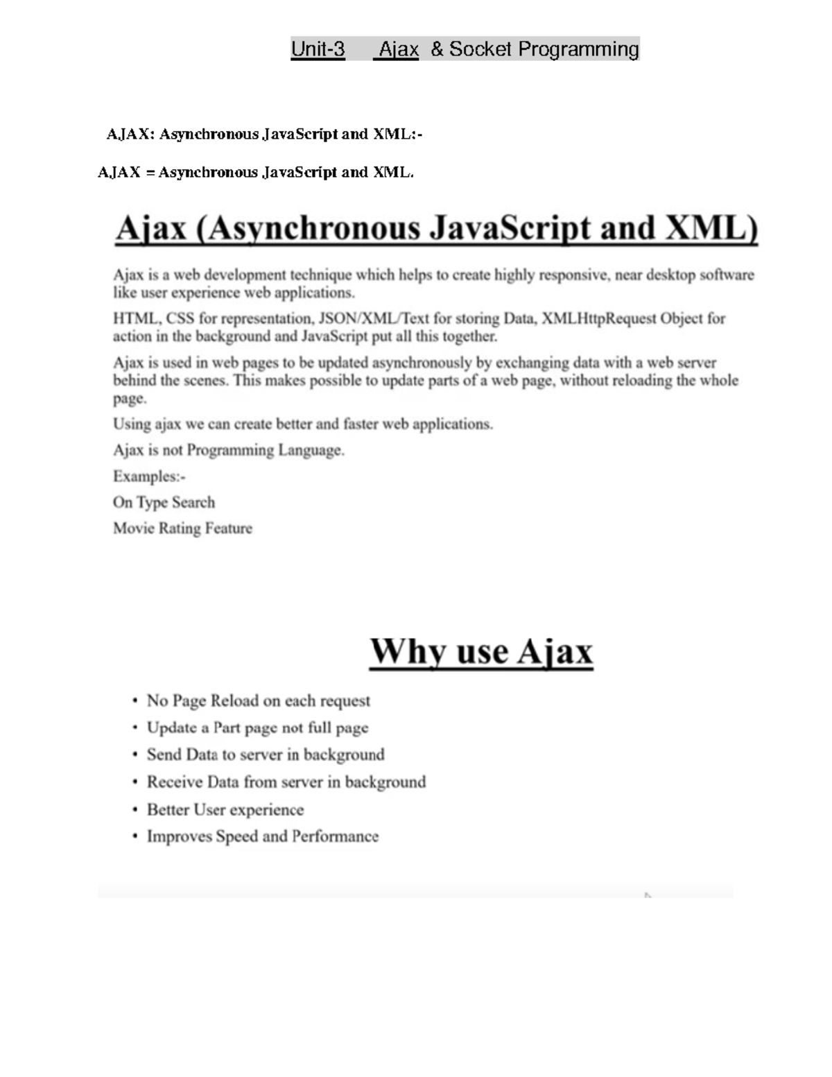 Unit-3 WT part2 - Web tech notes - Unit- 3 Ajax & Socket Programming ...
