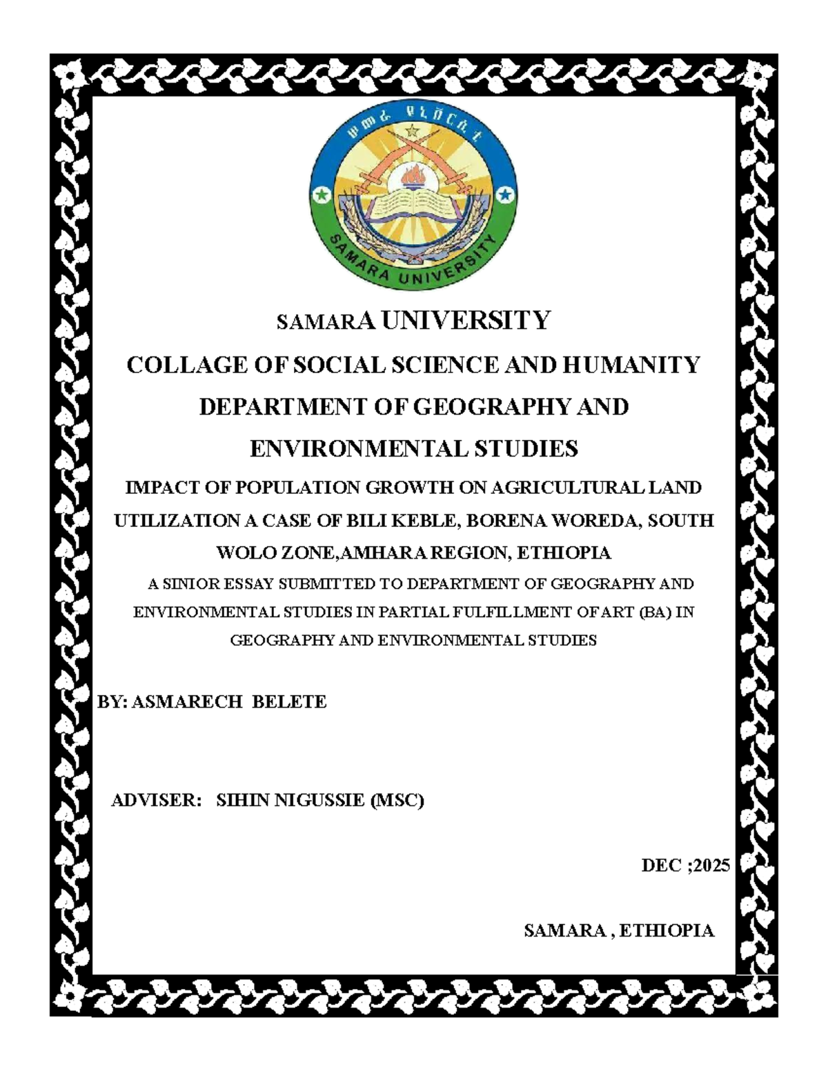 Impact of Population Growth on Agricultural Land Utilization: A Case ...