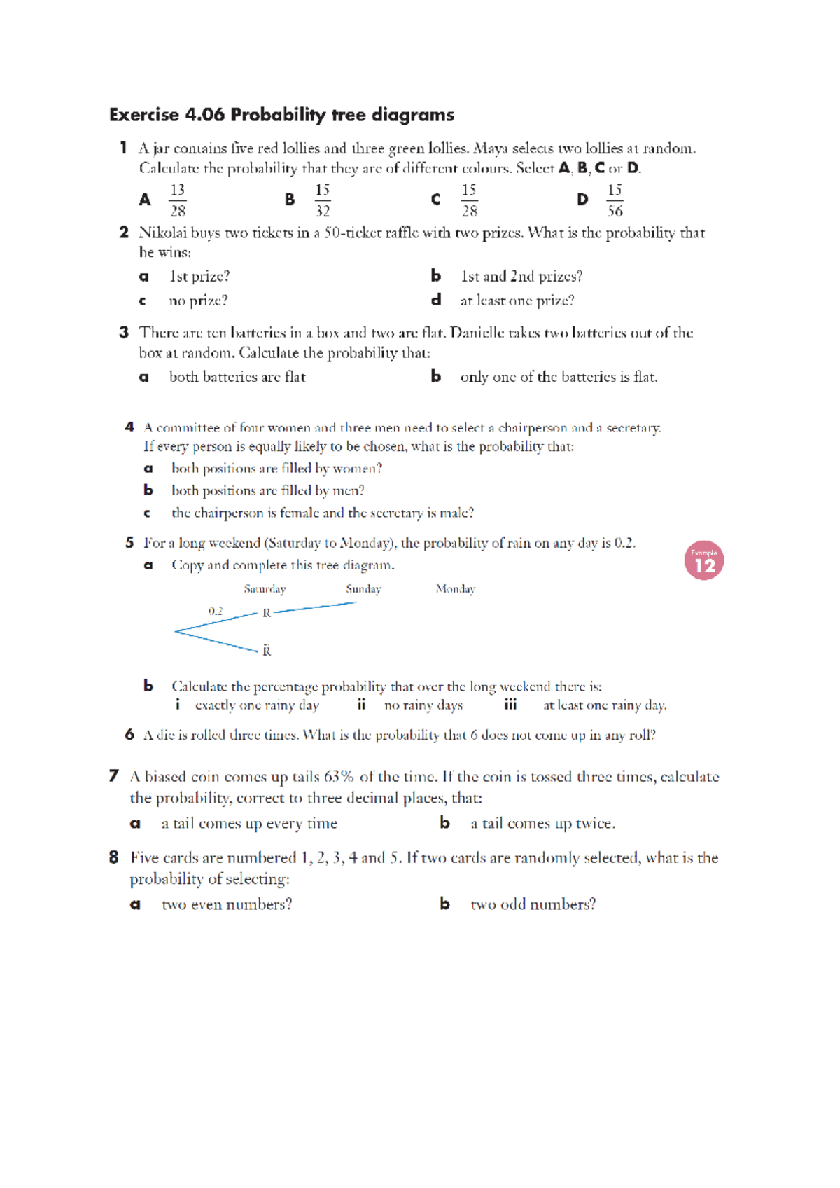 240305 Final Exam Exercise 4.06: Probability Tree Diagrams - Studocu