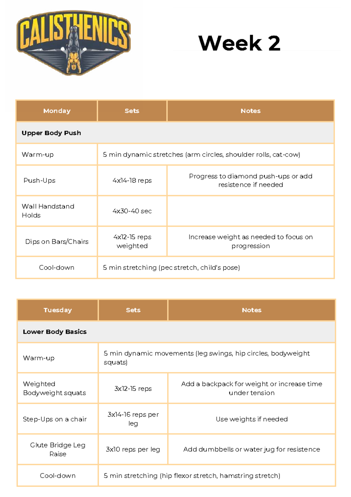 Week 3 Intermediate Workout Notes - GGY - Studocu