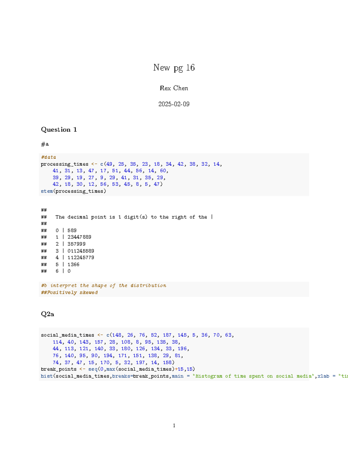 R-Stats Analysis: Processing & Social Media Times (Page 16) - Studocu