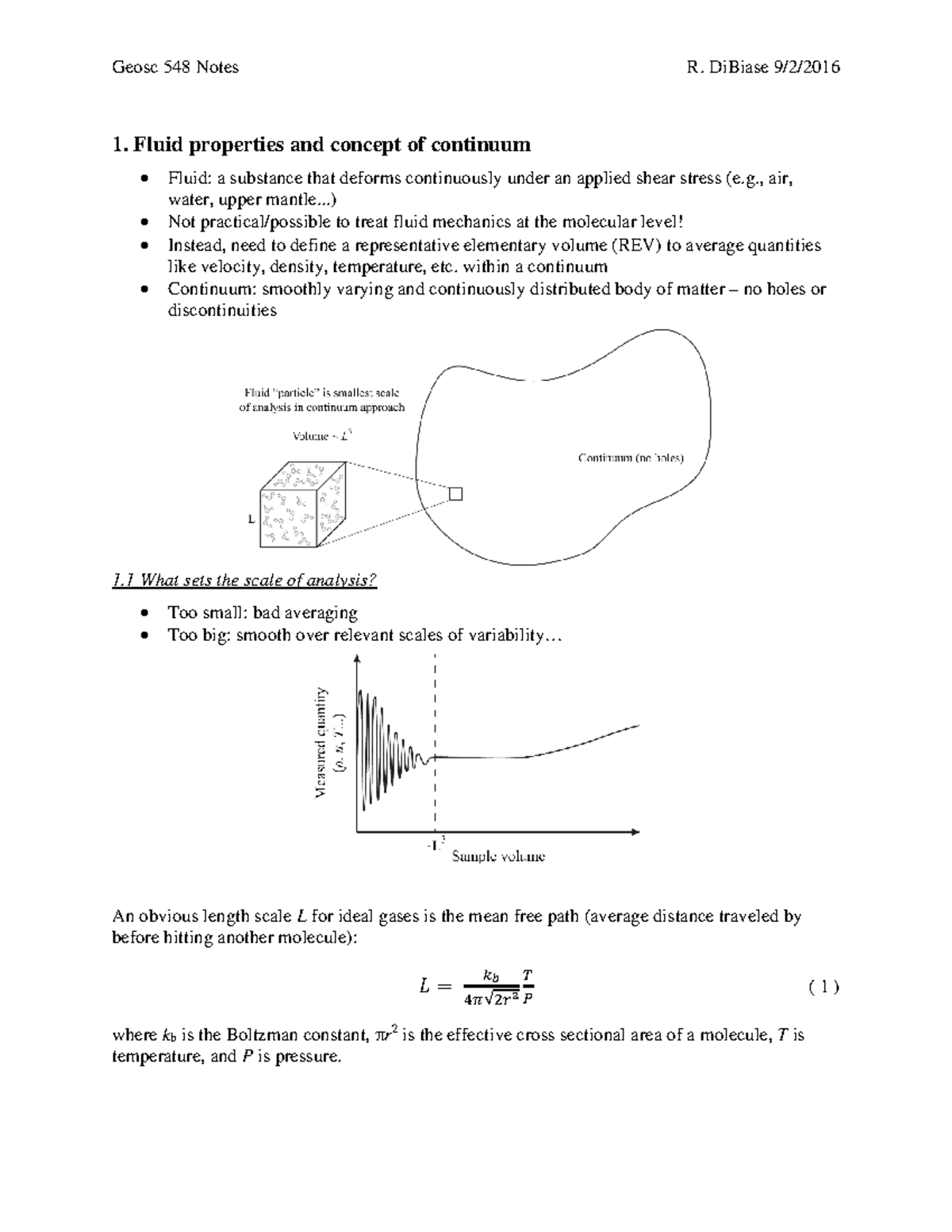 Geosc 548 Fluid Mechanics Lecture Notes by R. DiBiase - Studocu
