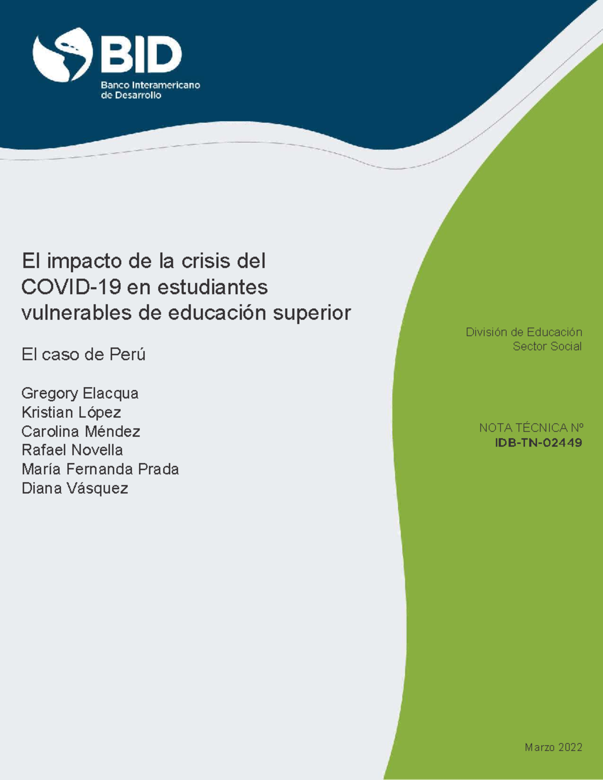 El impacto de la crisis del COVID-19 en estudiantes vulnerables de ...