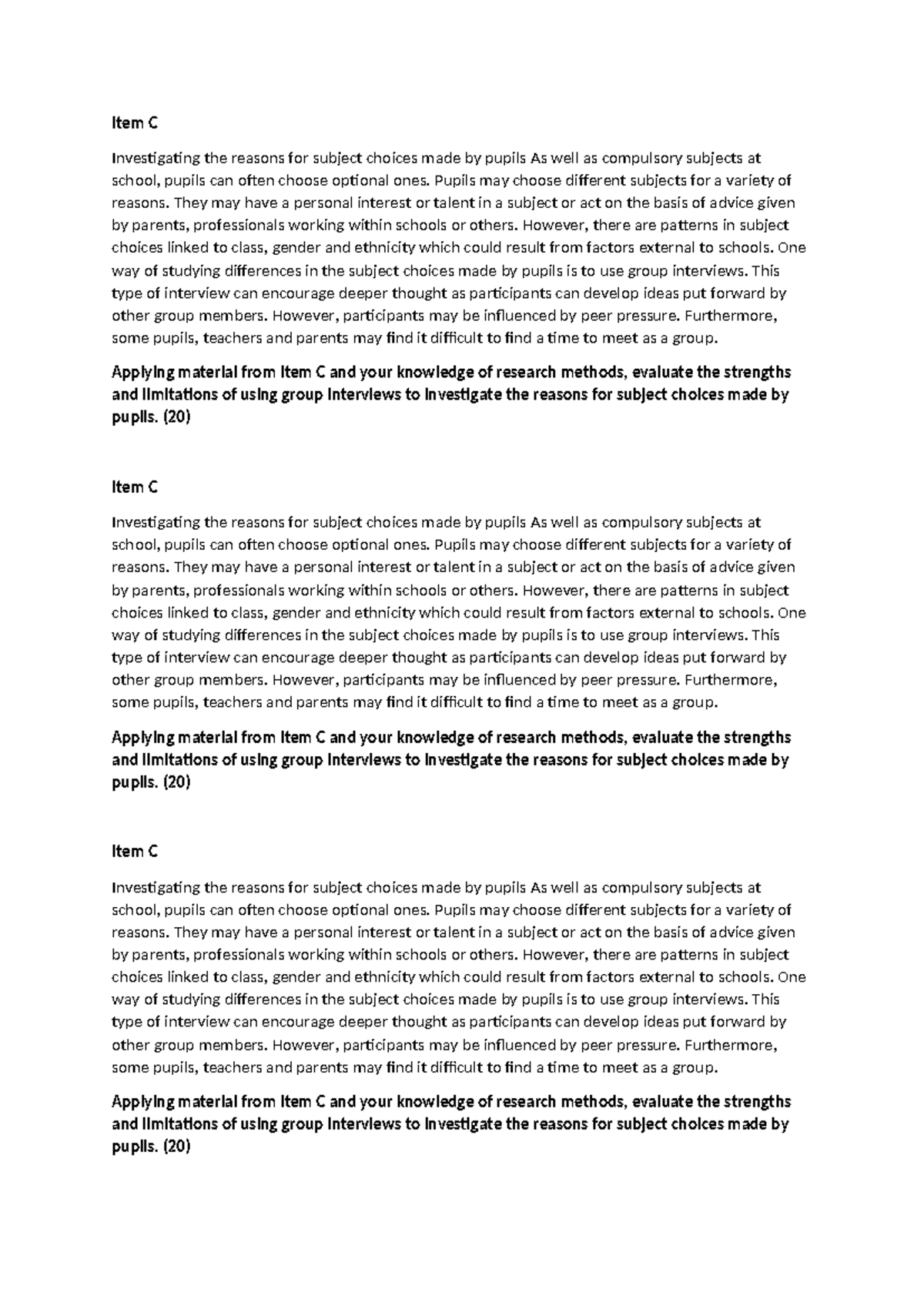 2022 Mi C - Evaluating Group Interviews for Pupils' Subject Choices ...