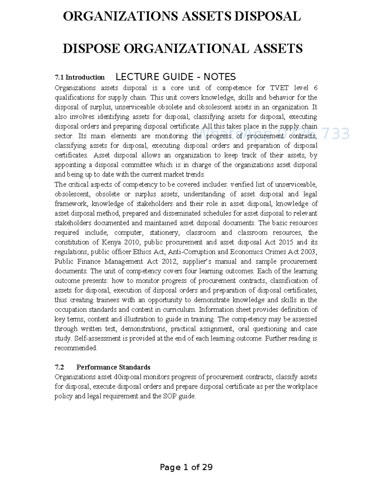 788301630-Organizations-Assets-Disposal-Level 6 Lecture Notes-PDF - Studocu