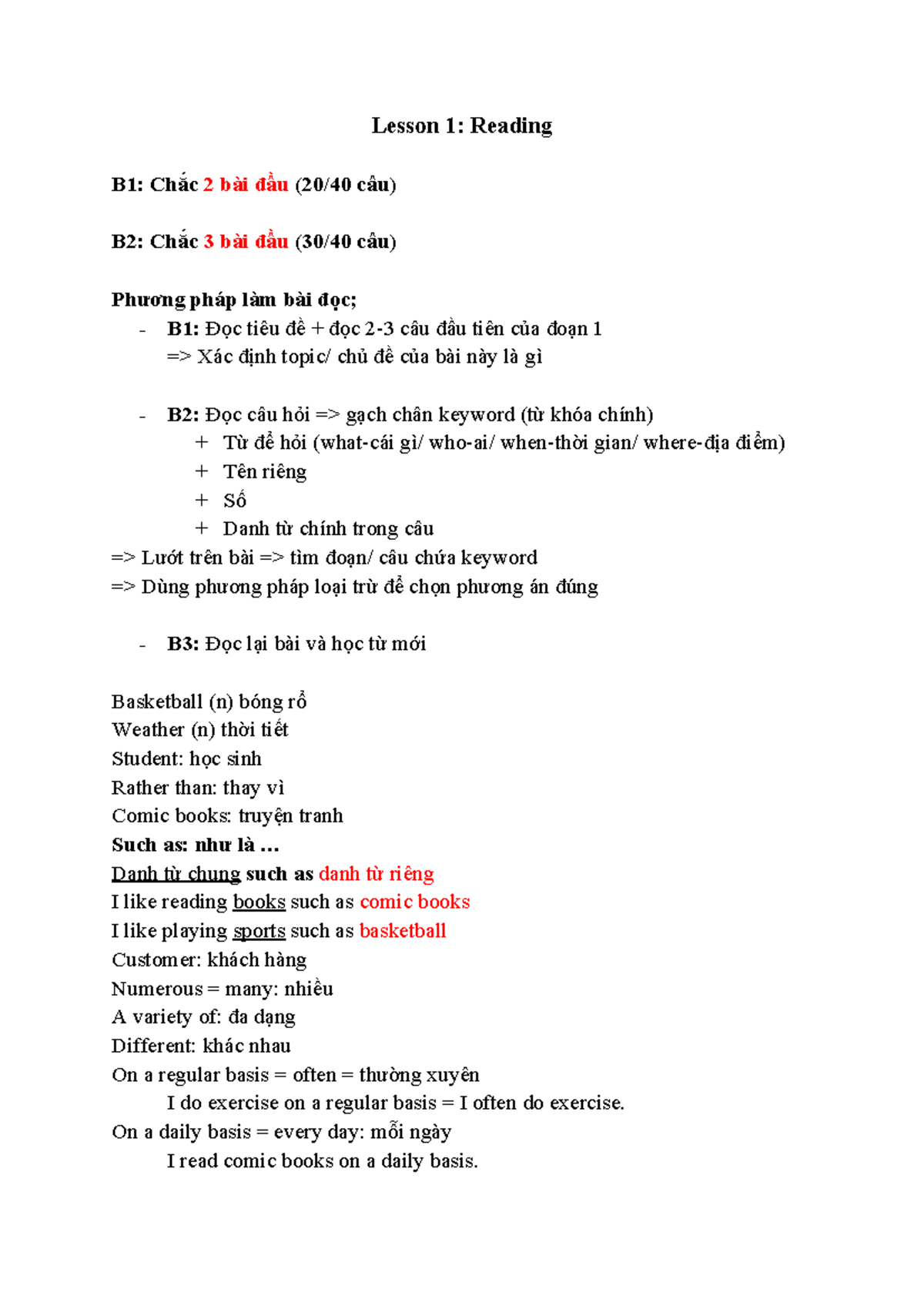 Lesson 1: Reading Strategies and Key Vocabulary - Studocu