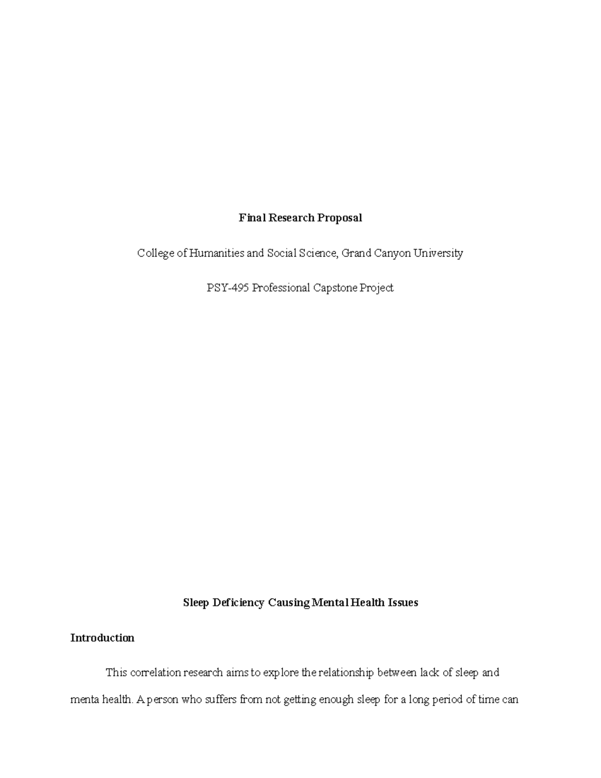 Final Reseach Proposal - Final Research Proposal College of Humanities ...