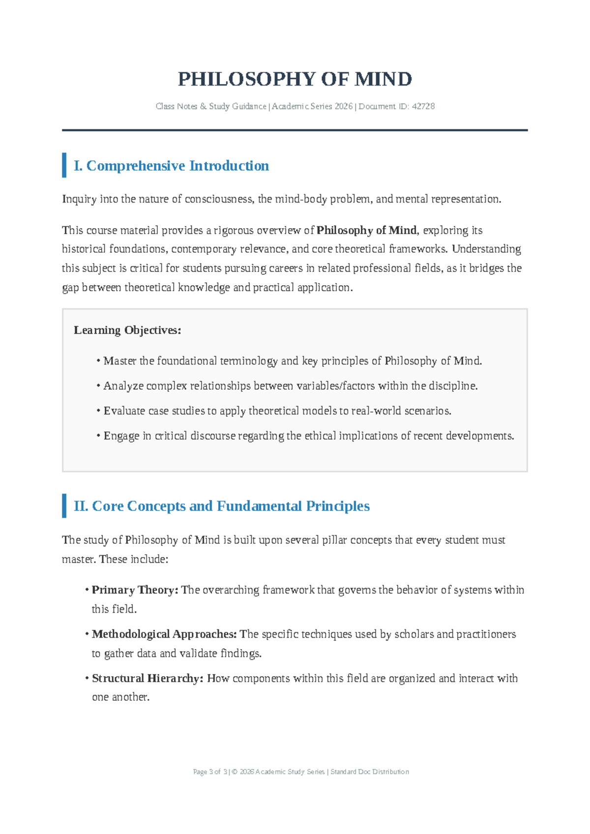 PHIL 2026: Philosophy of Mind Class Notes & Study Guide - Studocu