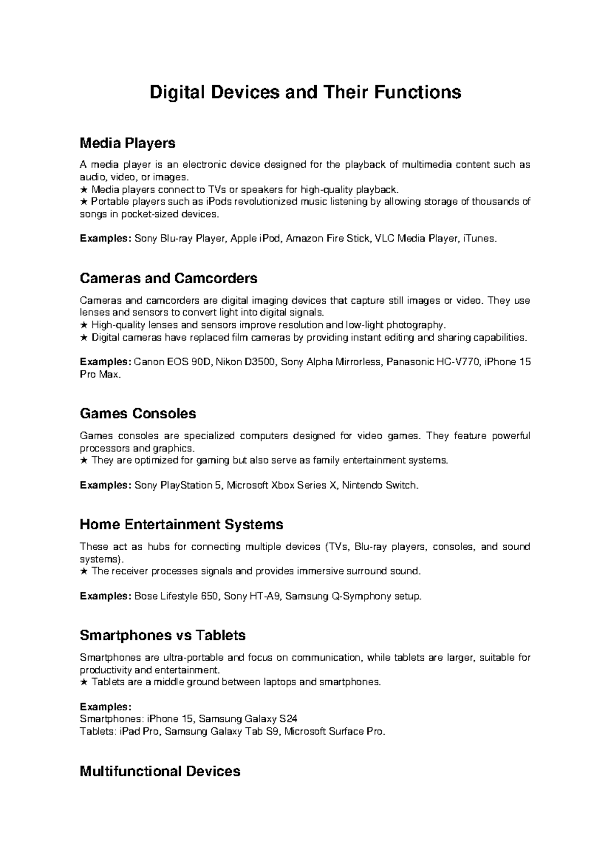 Digital Devices and Their Functions: Notes - HGVHV - Studocu