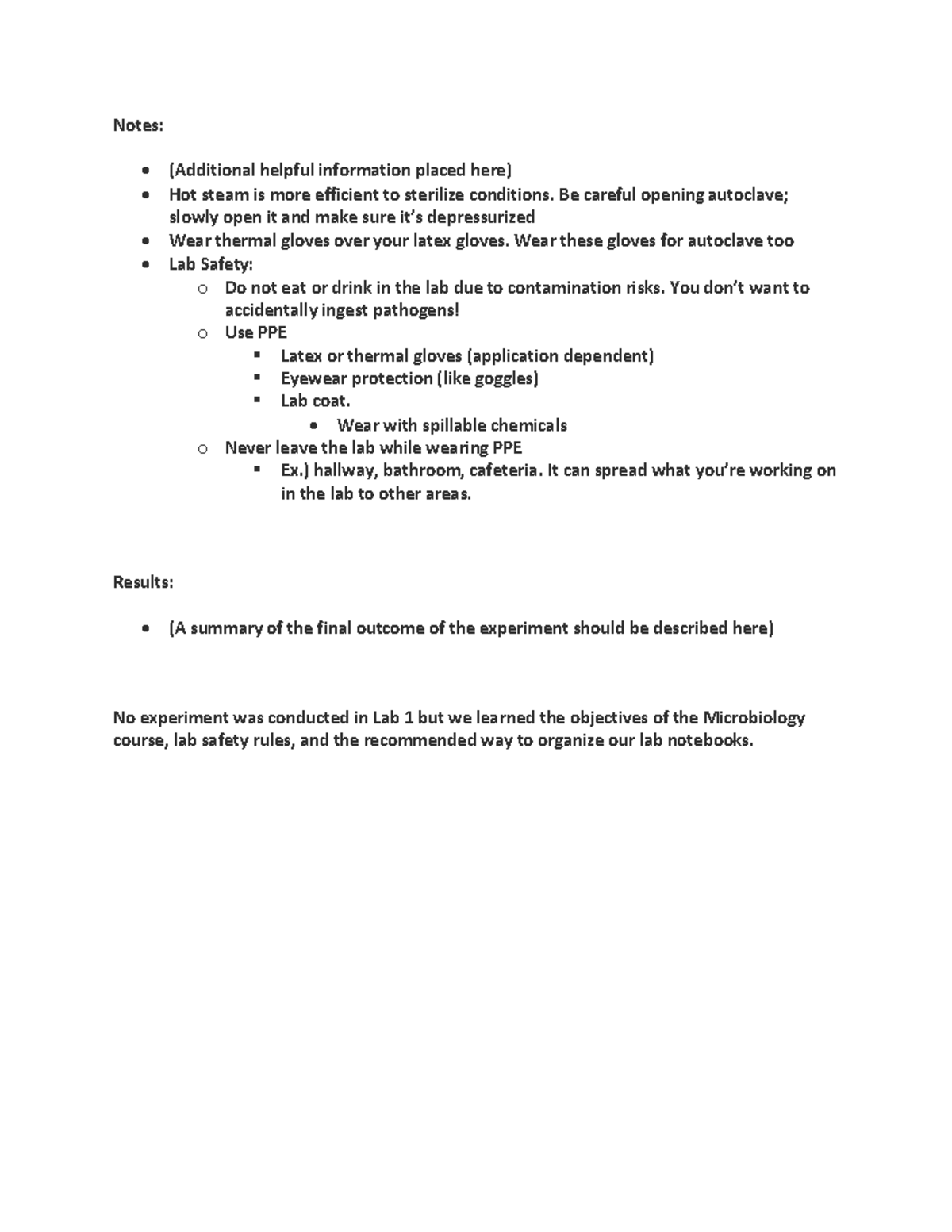 Microbio Lab 2 - Lab Safety and Notebook Guidelines - Studocu
