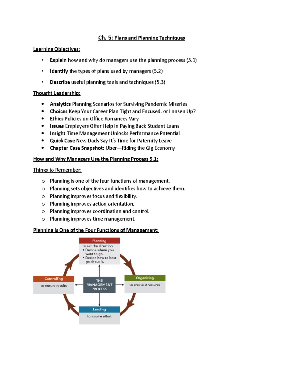 MGT Quiz Ch 5 - Quiz 5 - Ch. 5: Plans and Planning Techniques Learning ...
