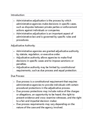 Administrative Law - Study Notes & Assignments - Studocu