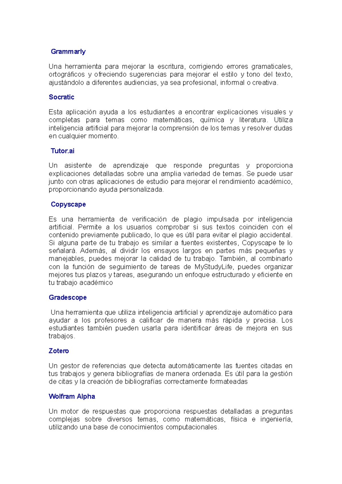 Herramientas de IA para Mejorar la Escritura y el Aprendizaje - Studocu