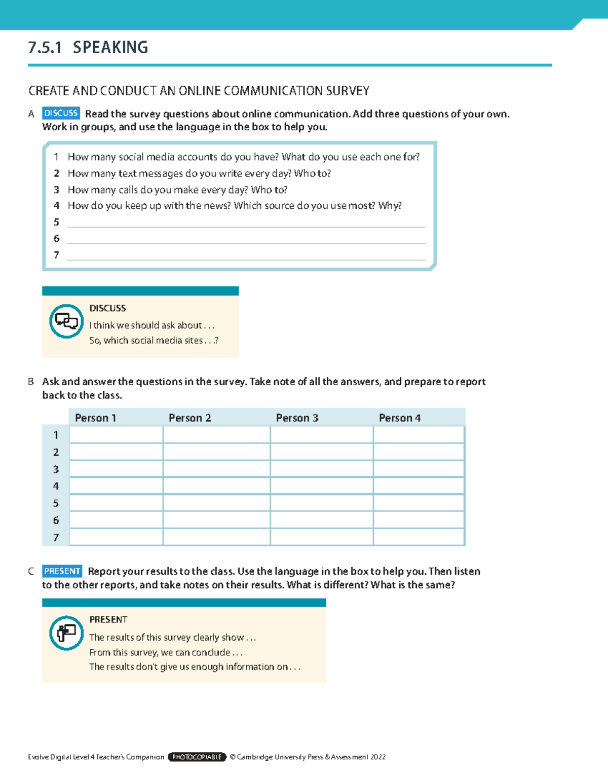 Evolve Digital Level 4: Online Communication Survey Discussion - Studocu